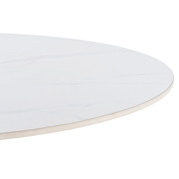 Mesa Comedor Blanco Piedra Sinterizada 100 X 100 X 75 cm