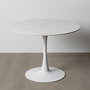 Mesa Comedor Blanco Piedra Sinterizada 100 X 100 X 75 cm