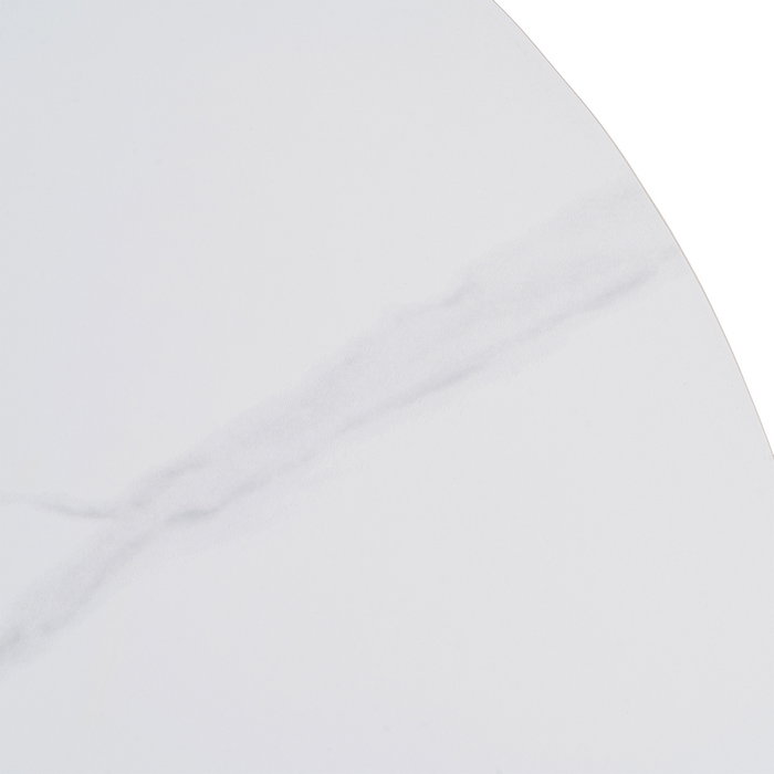 Mesa Comedor Blanco Piedra Sinterizada 100 X 100 X 75 cm