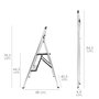 ORYX Escalera Plana de Aluminio de 2 Peldaños
