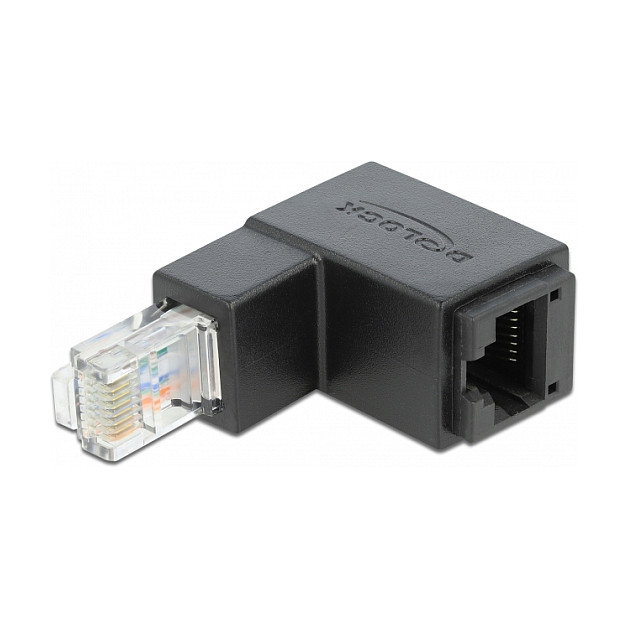DeLOCK Adaptador RJ45 macho con ángulo hacia abajo a RJ45 hembra Cat.6 UTP DeLOCK Adaptador RJ45 macho con ángulo hacia abajo a RJ45 hembra Cat.6 UTP