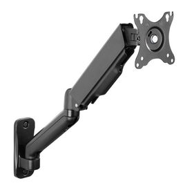 Equip Soporte de pared VESA 100x100 para monitor 17 a 32 pulgadas, brazo de resorte de gas, capacidad 9 kg, rotación 360°, inclinación ajustable, gestión de cables, color negro