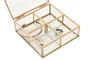 DKD Home Decor Joyero Dorado 16 x 5 x 15 cm Cristal y Metal