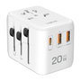 LogiLink Cargador de viaje 20 W GaN de 3 puertos, 2x USB-A (QC) y 1x USB-C (PD), Slim Version, Blanco