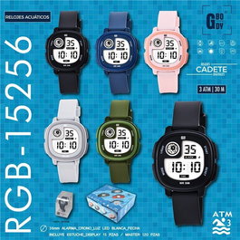 G&B TIME Reloj LCD Cadete Cuadrado Curvo con Luz LED Blanca, Referencia: c/e
