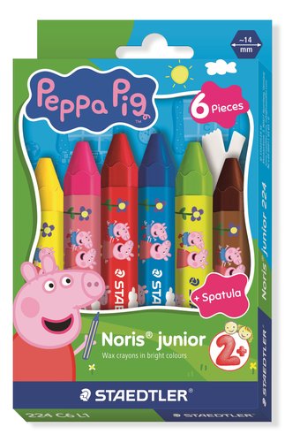 STAEDTLER Ceras Noris Junior Peppa Pig Set de 2 Estuches de 6 Unidades STAEDTLER Ceras Noris Junior Peppa Pig Set de 2 Estuches de 6 Unidades