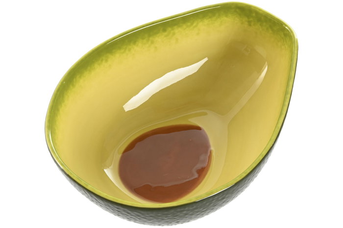 DKD Home Decor Cuencos de Gres Diseño Aguacate Verde y Amarillo (Pack de 2) Unitarios