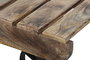 DKD Home Decor Mesa Centro Vintage Natural Negro 80 x 32 x 130 cm Mango Metal Ruedas