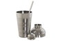 DKD Home Decor Set de Cóctel 5 Piezas Inox 500ml Grabado Plateado