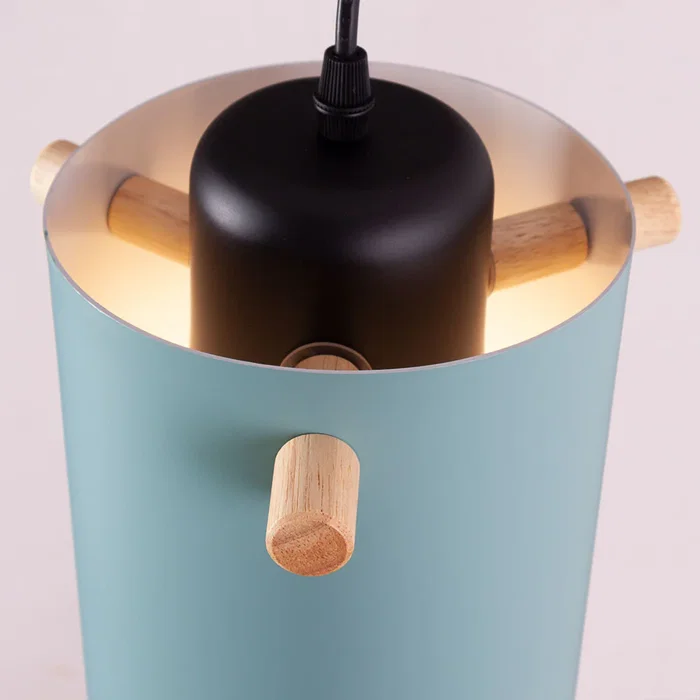 LaMarca Lámpara Colgante Metal y Madera "Dahlia" Modelo SKD-P1011-T con Cable Regulable en Altura