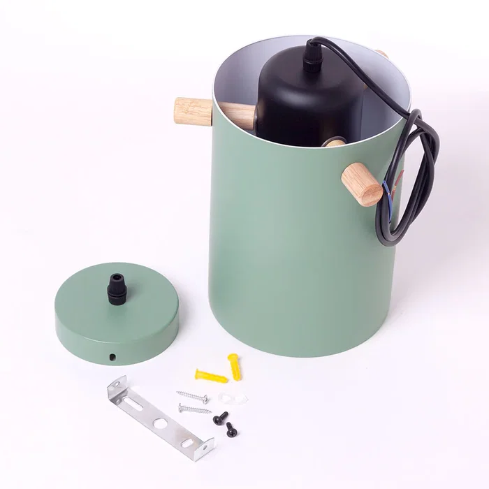 LaMarca Lámpara Colgante Metal y Madera "Dahlia" Modelo SKD-P1011-T con Cable Regulable en Altura