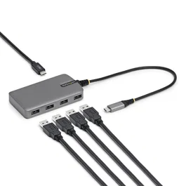 StarTech.com Hub USB-C a 4 Puertos USB-A USB 3.0 5Gbps Alimentado por Bus Portátil - Concentrador USB Tipo C