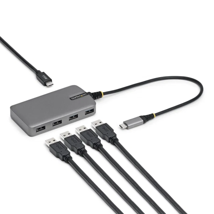 StarTech.com Hub USB-C a 4 Puertos USB-A USB 3.0 5Gbps Alimentado por Bus Portátil - Concentrador USB Tipo C StarTech.com Hub USB-C a 4 Puertos USB-A USB 3.0 5Gbps Alimentado por Bus Portátil - Concentrador USB Tipo C
