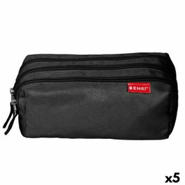 Enri Estuche 3 Cremalleras Poliéster Negro (Set de 5)