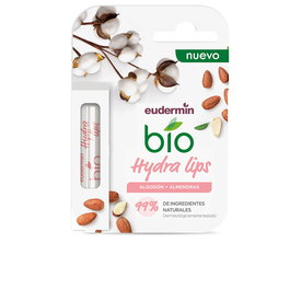 Eudermin Protector Labial Bio Hidratante con Algodón y Almendras - 4.8 g - 99% Ingredientes Naturales - Bálsamo para Labios