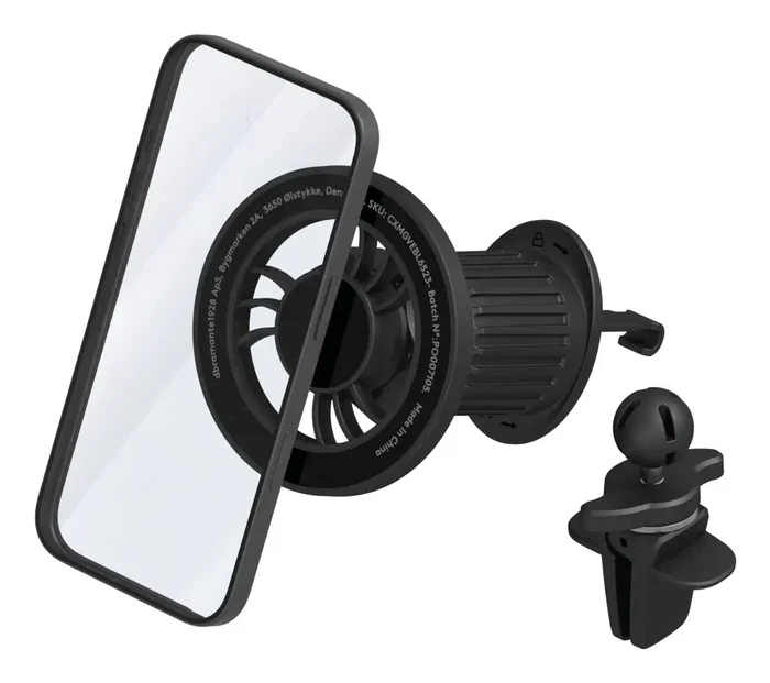 Dbramante1928 CXMGVEBL6523 - Soporte Magnético para iPhone 12 al 17 en Rejilla de Ventilación del Coche, 360° Giratorio, Negro