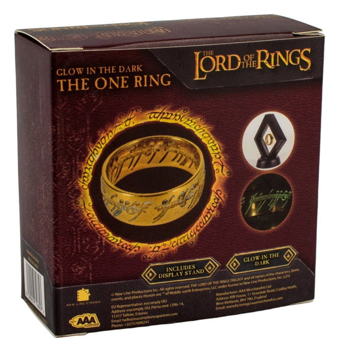 El Señor de los Anillos Réplica One Ring Glow in the Dark El Señor de los Anillos Réplica One Ring Glow in the Dark