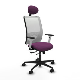 PIQUERAS Y CRESPO Silla de oficina Zulema Morada con Malla Blanca