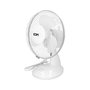 EDM Ventilador de Sobremesa Blanco, Ø23 cm, 2 Velocidades, 25W, Cabezal Oscilante, 41 dB, 770.4 m³/h, 27x24x36 cm
