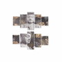 DKD Home Decor Set de 5 Lienzos de Buda en Marco de Pino 150x2x80 cm