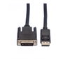 ROLINE Cable Adaptador DisplayPort a DVI-D 1,5 m Negro