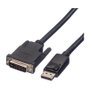 ROLINE Cable Adaptador DisplayPort a DVI-D 1,5 m Negro