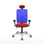 PIQUERAS Y CRESPO Silla de oficina Motilla con mecanismo Sincro/Traslack, Rojo y Azul