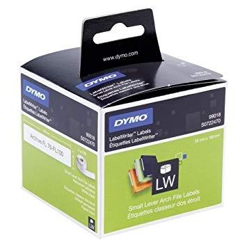 Dymo Etiquetas para lomo de archivador 38x190mm, 110 unidades, Blanco