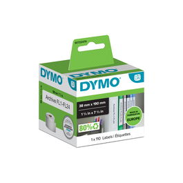 DYMO Etiqueta LW Etiquetas lomo archivadores 38x190mm, 1 rollo etiquetas (110) Papel blanco