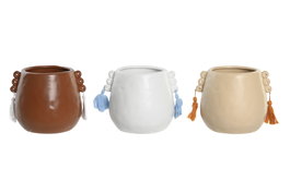 DKD Home Decor Jarrón de Dolomita con Flecos Surtido de 3 Colores
