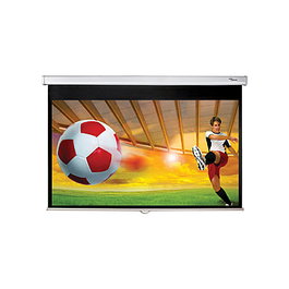Optoma DS-9092PWC Pantalla Manual Pull Down, 92 Pulgadas (2.34 m), 16:9, 203 x 114.5 cm, Blanco, para Montaje en Pared o Techo