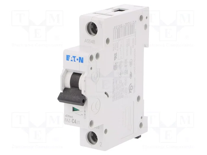 EATON ELECTRIC FAZ-C4/1 Interruptor magnetotérmico 1P 4A 15kA EATON ELECTRIC FAZ-C4/1 Interruptor magnetotérmico 1P 4A 15kA