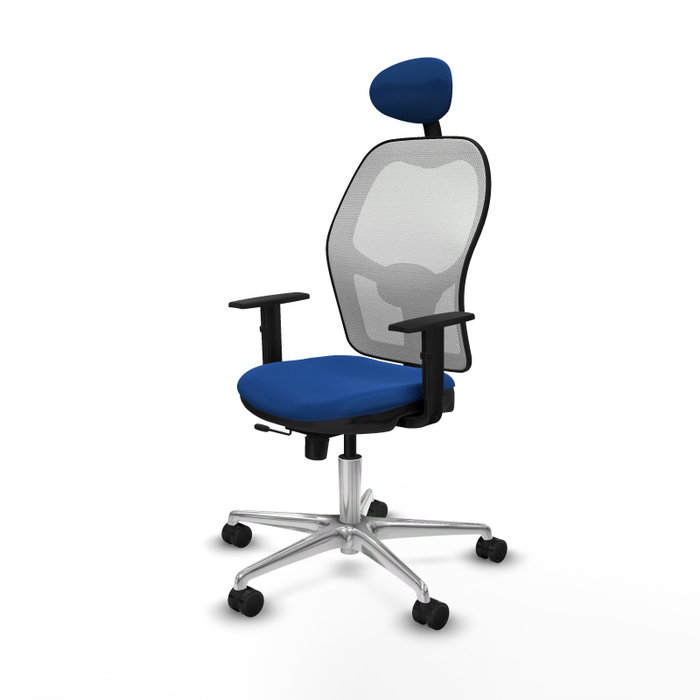 PIQUERAS Y CRESPO Silla de oficina Jorquera con mecanismo Sincro/Traslack Azul y Blanco PIQUERAS Y CRESPO Silla de oficina Jorquera con mecanismo Sincro/Traslack Azul y Blanco