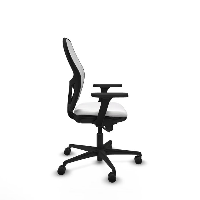 PIQUERAS Y CRESPO Silla de oficina Jorquera blanca con mecanismo Sincro y brazos 3D