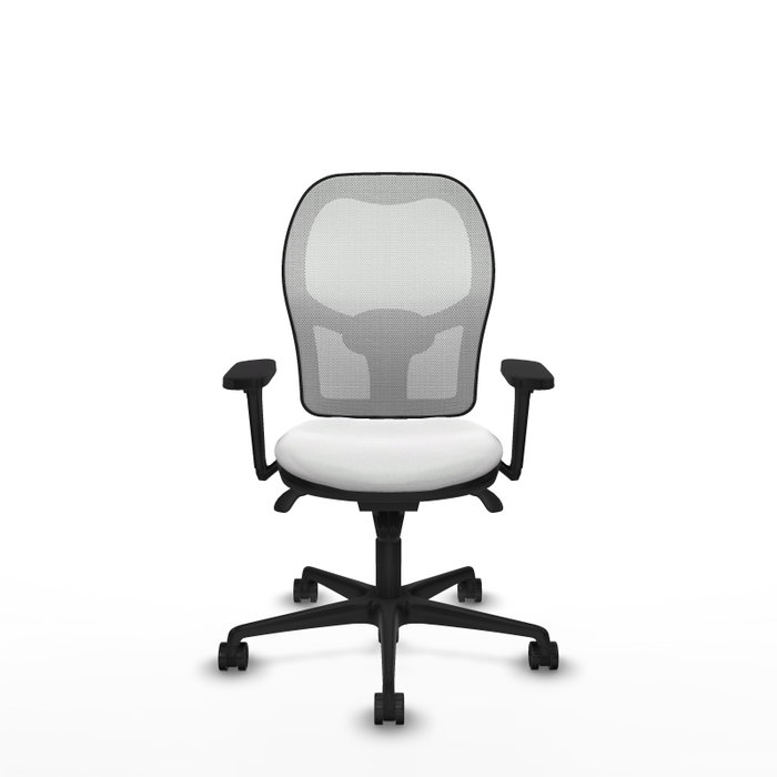 PIQUERAS Y CRESPO Silla de oficina Jorquera blanca con mecanismo Sincro y brazos 3D