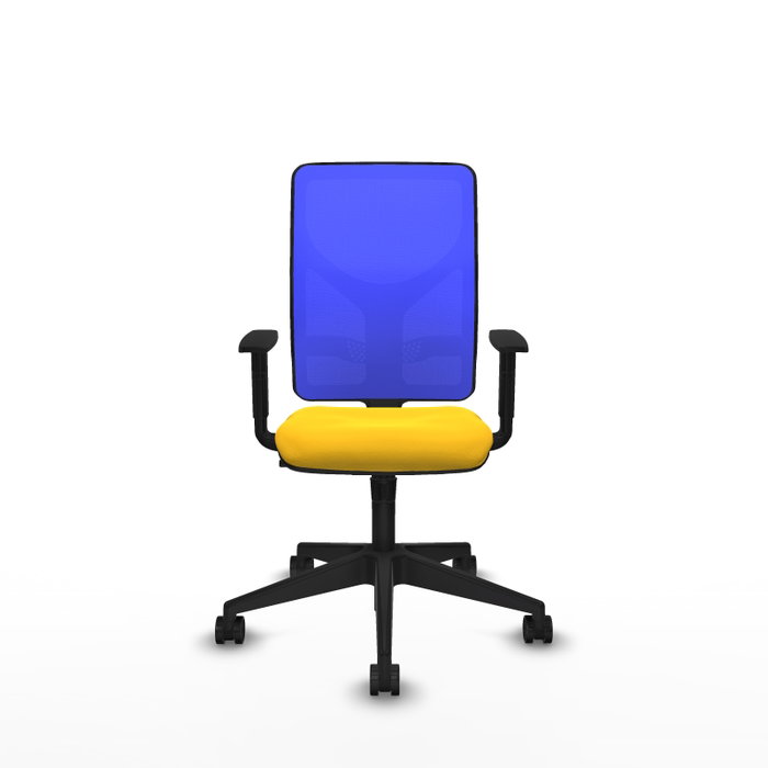 PIQUERAS Y CRESPO Silla de oficina Motilla con mecanismo Sincro, Amarillo y Azul