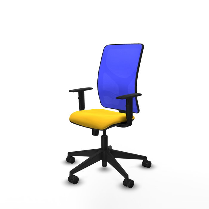 PIQUERAS Y CRESPO Silla de oficina Motilla con mecanismo Sincro, Amarillo y Azul