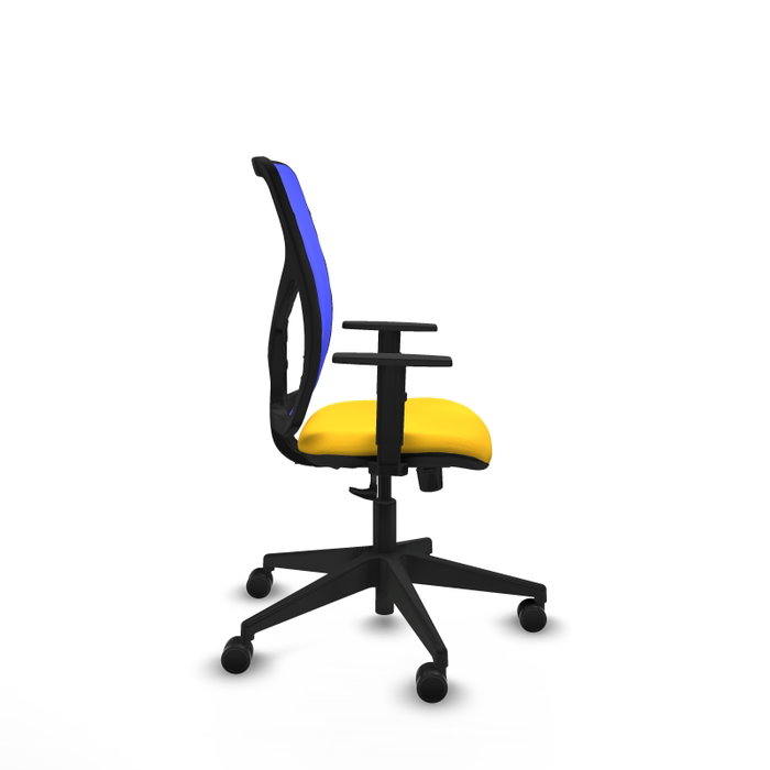 PIQUERAS Y CRESPO Silla de oficina Motilla con mecanismo Sincro, Amarillo y Azul