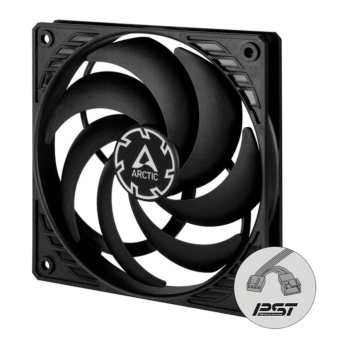 Arctic P12 PWM PST 12CM Ventilador Negro Slim 2100 RPM 41,1 CFM