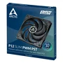 Arctic P12 Slim PWM PST - Ventilador para PC 120mm Negro, Ultra Slim 15mm, Control PWM, Bearing FDB, 300-2100 RPM, 0.3 Sone