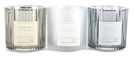 DKD Home Decor Set de 3 Velas de Cristal en Colores Surtidos