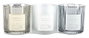 DKD Home Decor Set de 3 Velas de Cristal en Colores Surtidos