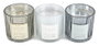 DKD Home Decor Set de 3 Velas de Cristal en Colores Surtidos
