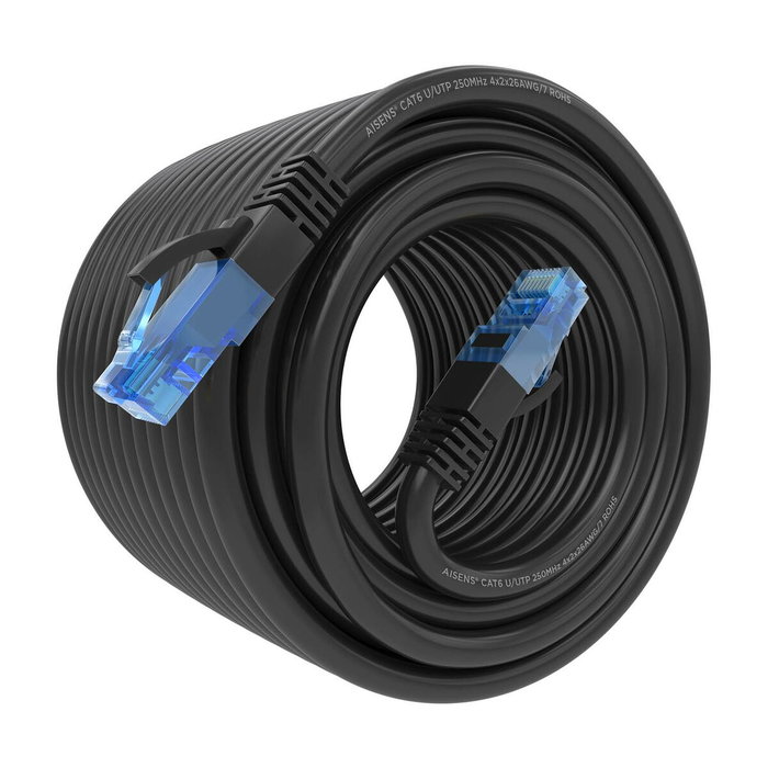 Aisens Cable de Red RJ45 Cat.6 UTP AWG26 CCA 20m Negro
