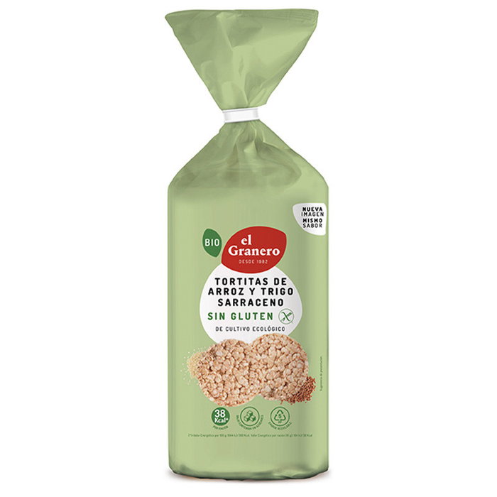 El Granero Integral Tortas de Arroz y Trigo Sarraceno Bio 100g (Pack de 12 unidades) El Granero Integral Tortas de Arroz y Trigo Sarraceno Bio 100g (Pack de 12 unidades)