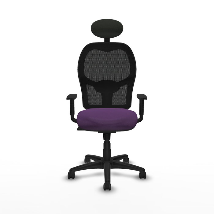 PIQUERAS Y CRESPO Silla de oficina Alocén sincro malla negra bali morado