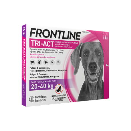 Frontline Tri-Act Antiparasitario para Perros de 20-40 kg, 3 Pipetas Frontline Tri-Act Antiparasitario para Perros de 20-40 kg, 3 Pipetas