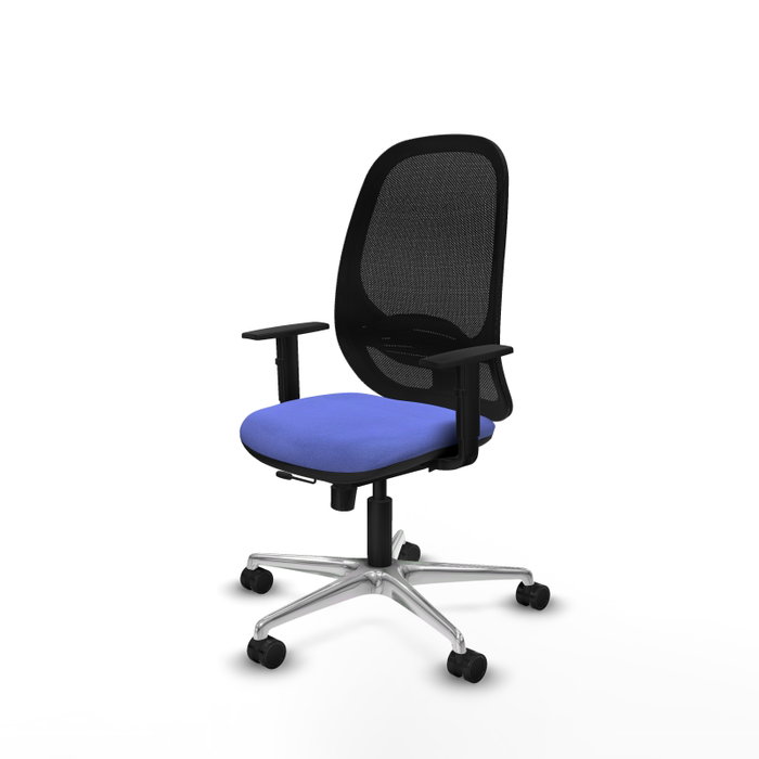 PIQUERAS Y CRESPO Silla de oficina Cilanco con mecanismo Sincro/Traslack, Azul claro y Negro