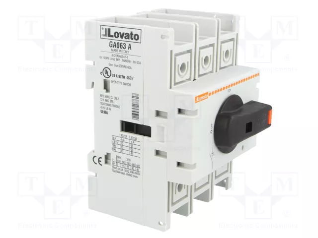 LOVATO ELECTRIC Interruptor de aislamiento GA 3 polos 63A LOVATO ELECTRIC Interruptor de aislamiento GA 3 polos 63A