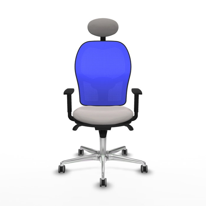 PIQUERAS Y CRESPO Silla de oficina Jorquera con mecanismo Sincro, Blanco y Azul